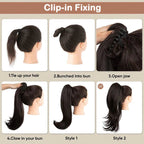 💜 LAST DAY PROMOTION 💜Curly Wavy Frizzy Hair Extension with Ponytail